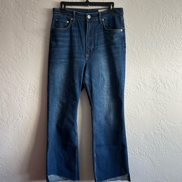 rag & bone Casey Hi-Rise ankle flare color Jinx stretch denim jeans women’s 31 - Picture 1 of 11